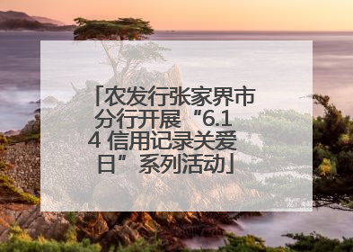 农发行张家界市分行开展“6.14 信用记录关爱日”系列活动