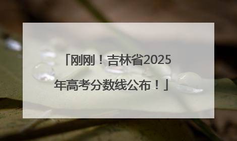刚刚！吉林省2025年高考分数线公布！