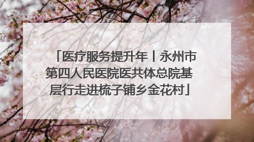 医疗服务提升年丨永州市第四人民医院医共体总院基层行走进梳子铺乡金花村
