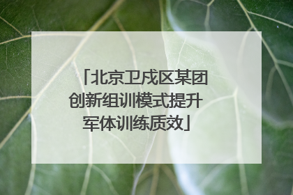 北京卫戍区某团创新组训模式提升军体训练质效