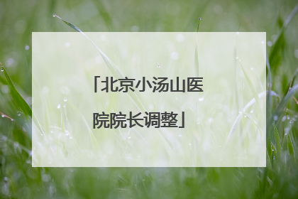 北京小汤山医院院长调整