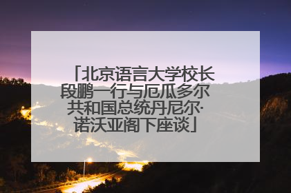 北京语言大学校长段鹏一行与厄瓜多尔共和国总统丹尼尔·诺沃亚阁下座谈