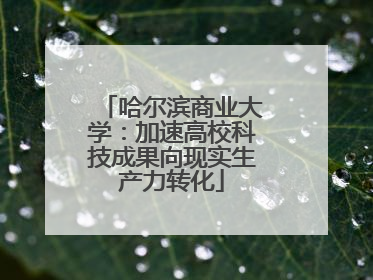 哈尔滨商业大学：加速高校科技成果向现实生产力转化