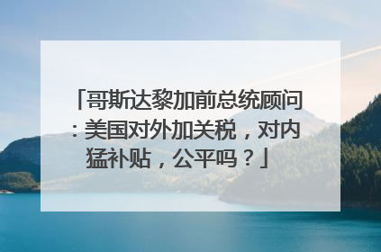 哥斯达黎加前总统顾问：美国对外加关税，对内猛补贴，公平吗？