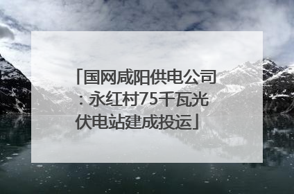 国网咸阳供电公司：永红村75千瓦光伏电站建成投运