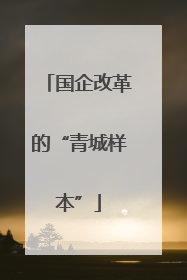 国企改革的“青城样本”