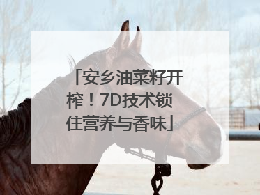 安乡油菜籽开榨！7D技术锁住营养与香味
