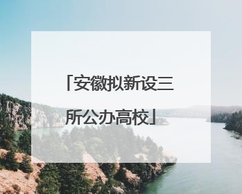 安徽拟新设三所公办高校