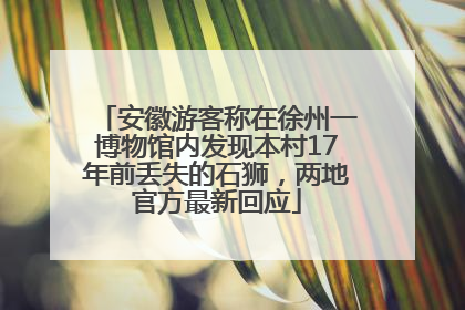 安徽游客称在徐州一博物馆内发现本村17年前丢失的石狮，两地官方最新回应