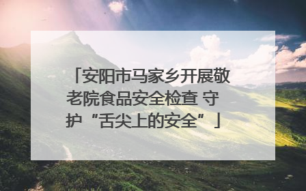 安阳市马家乡开展敬老院食品安全检查 守护“舌尖上的安全”