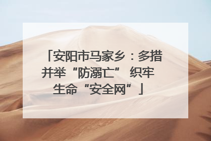安阳市马家乡：多措并举“防溺亡” 织牢生命“安全网”