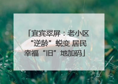 宜宾翠屏：老小区“逆龄”蜕变 居民幸福“旧”地加码