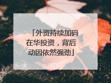外资持续加码在华投资，背后动因依然强劲
