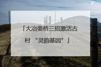 大冶姜桥三招激活古村 “灵韵基因”