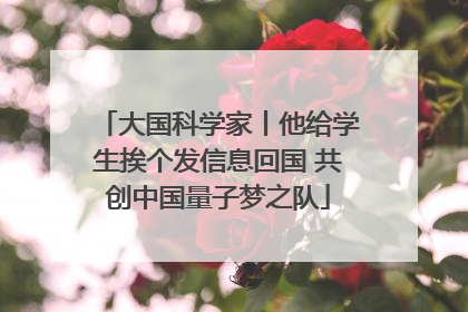 大国科学家丨他给学生挨个发信息回国 共创中国量子梦之队