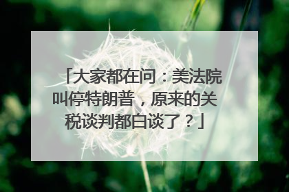 大家都在问：美法院叫停特朗普，原来的关税谈判都白谈了？