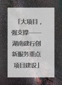 大项目，强支撑——湖南建行创新服务重点项目建设