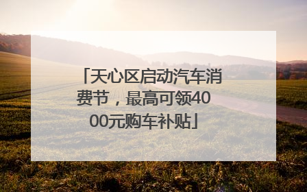 天心区启动汽车消费节，最高可领4000元购车补贴