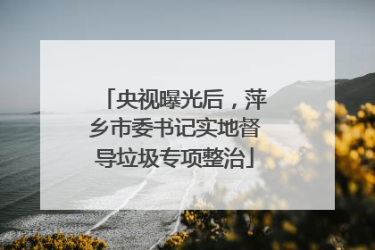 央视曝光后，萍乡市委书记实地督导垃圾专项整治
