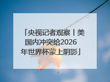 央视记者观察丨美国内冲突给2026年世界杯蒙上阴影
