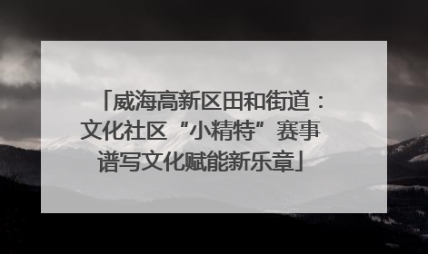 威海高新区田和街道：文化社区“小精特”赛事谱写文化赋能新乐章