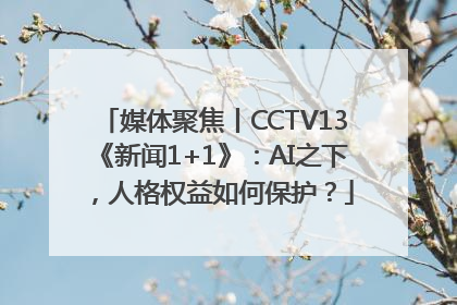 媒体聚焦丨CCTV13《新闻1+1》：AI之下，人格权益如何保护？