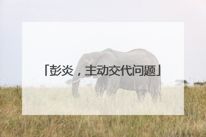 彭炎，主动交代问题