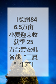 德州846.5万亩小麦迎来收获季 25万台套农机备战“三夏”生产