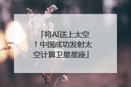 将AI送上太空！中国成功发射太空计算卫星星座