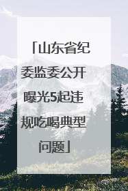 山东省纪委监委公开曝光5起违规吃喝典型问题