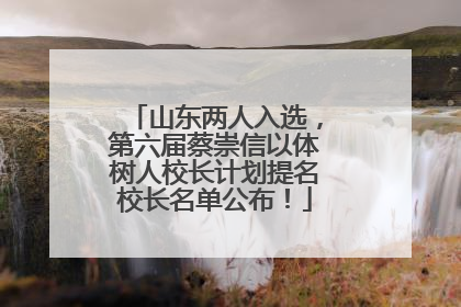 山东两人入选，第六届蔡崇信以体树人校长计划提名校长名单公布！
