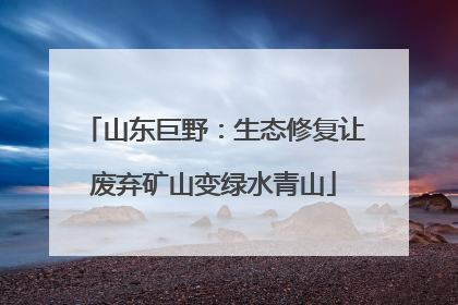 山东巨野：生态修复让废弃矿山变绿水青山