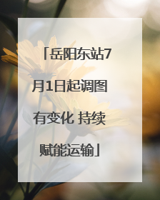 岳阳东站7月1日起调图有变化 持续赋能运输