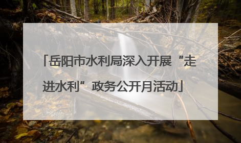 岳阳市水利局深入开展“走进水利”政务公开月活动