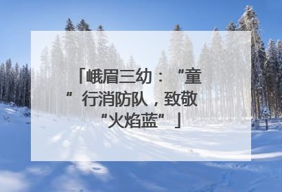 峨眉三幼：“童”行消防队，致敬“火焰蓝”