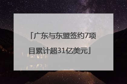 广东与东盟签约7项目累计超31亿美元