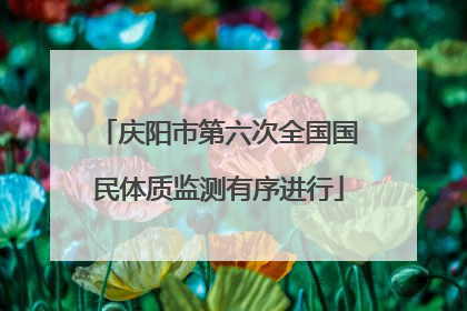 庆阳市第六次全国国民体质监测有序进行