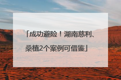 成功避险！湖南慈利、桑植2个案例可借鉴
