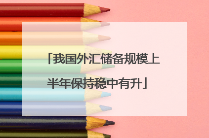 我国外汇储备规模上半年保持稳中有升