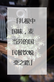 扎根中国味，麦当劳的国民餐饮蜕变之路