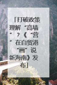 打破政策理解“高墙”？《“营”在自贸港 “画”说新海南》发布