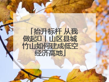 抬升标杆 从我做起⑭丨山区县城竹山如何建成低空经济高地