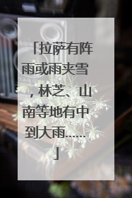 拉萨有阵雨或雨夹雪，林芝、山南等地有中到大雨……