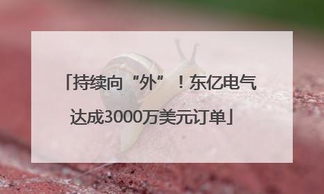 持续向“外”！东亿电气达成3000万美元订单