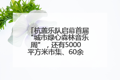 杭盖乐队启幕首届“城市绿心森林音乐周”，还有5000平方米市集、60余场免费活动等你来