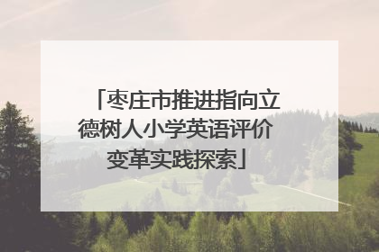枣庄市推进指向立德树人小学英语评价变革实践探索