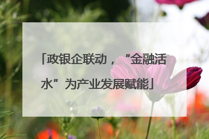 政银企联动，“金融活水”为产业发展赋能