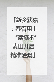 新乡获嘉：春管用上“读墒术” 麦田开启精准灌溉