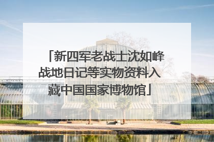 新四军老战士沈如峰战地日记等实物资料入藏中国国家博物馆