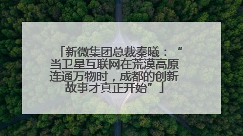 新微集团总裁秦曦：“当卫星互联网在荒漠高原连通万物时，成都的创新故事才真正开始”
